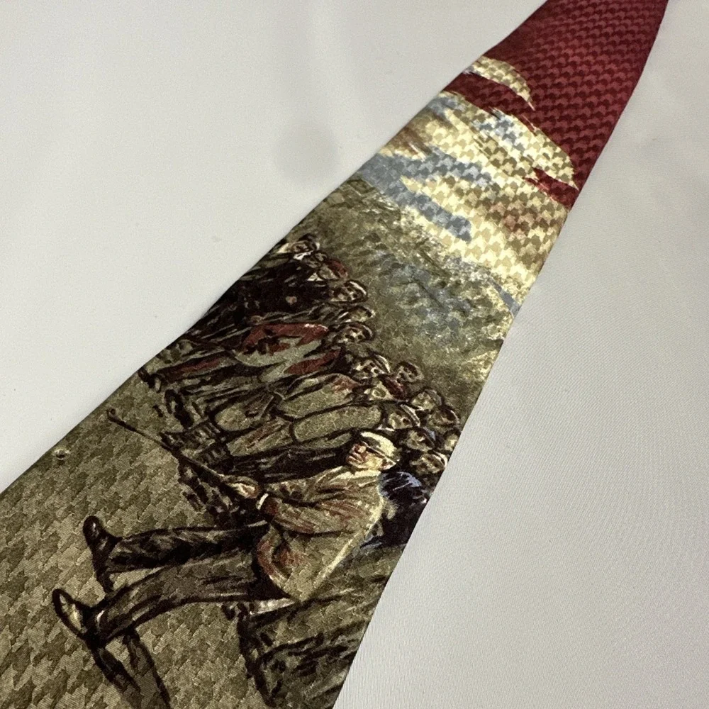 Vintage Hathaway Golf Novelty Tie Golfer Spectators Golf Course Preppy Retired